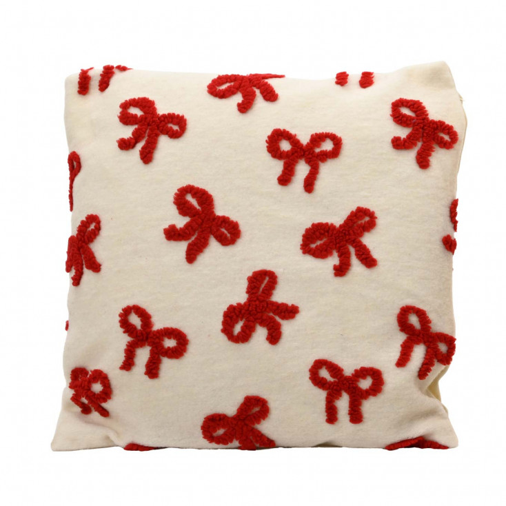 Cuscino quadrato con fiocchetti