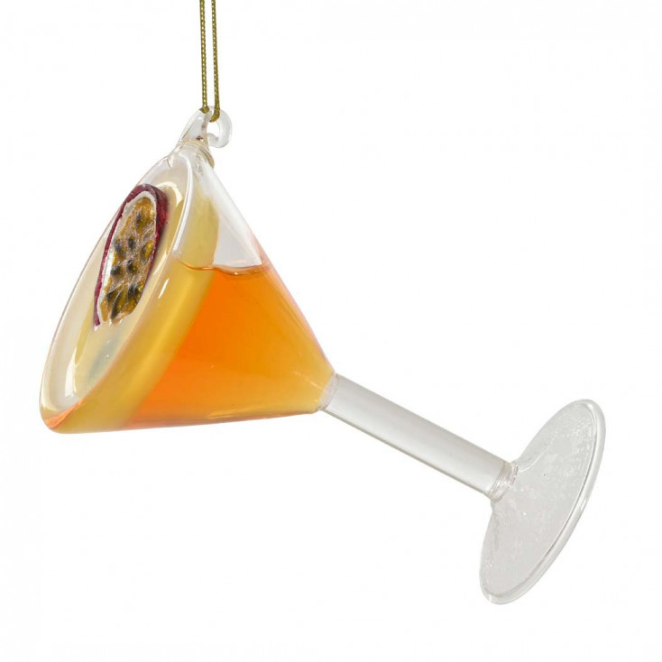 Decorazione albero di natale bicchiere cocktail in vetro