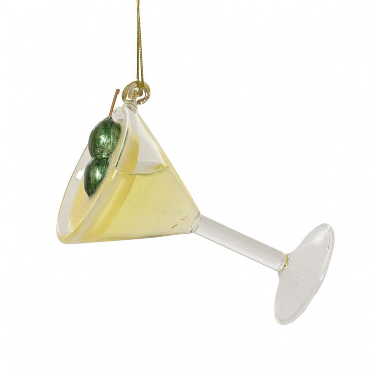 Decorazione albero di natale bicchiere cocktail in vetro