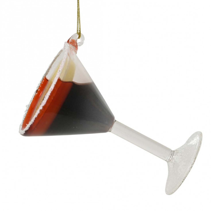 Decorazione albero di natale bicchiere cocktail in vetro
