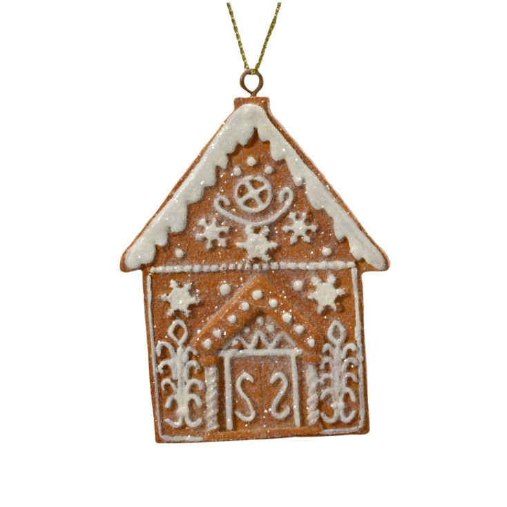 Decorazione albero di natale casetta in resina
