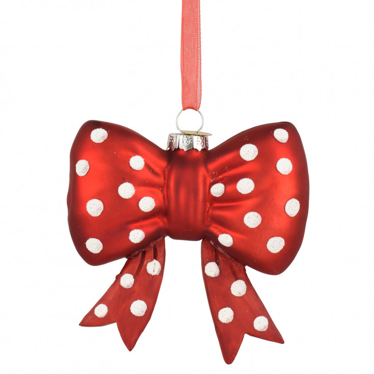 Decorazione albero di natale fiocco in vetro