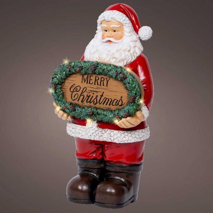 Decorazione natalizia a LED effetto lampeggiante con babbo natale