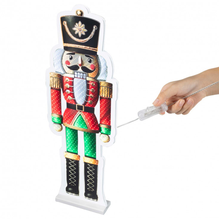 Decorazione natalizia lampada schiaccianoci con led