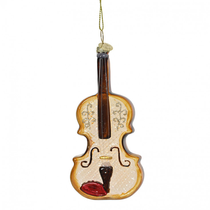 Decorazione per albero di natale con violino in vetro