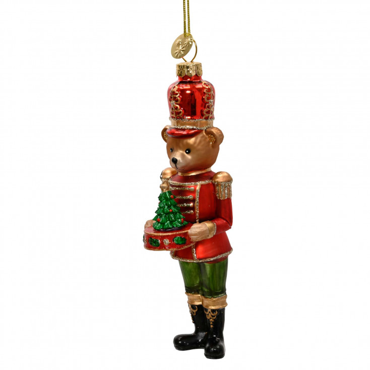Decorazione per albero di natale orsetto schiaccianoci con alberello