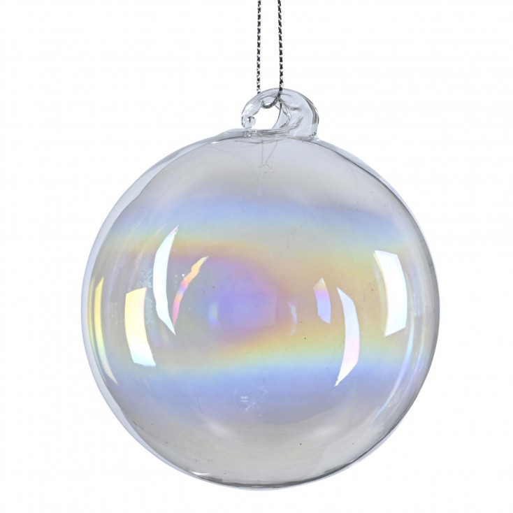 Pallina per albero di natale in vetro a sfera iridescente