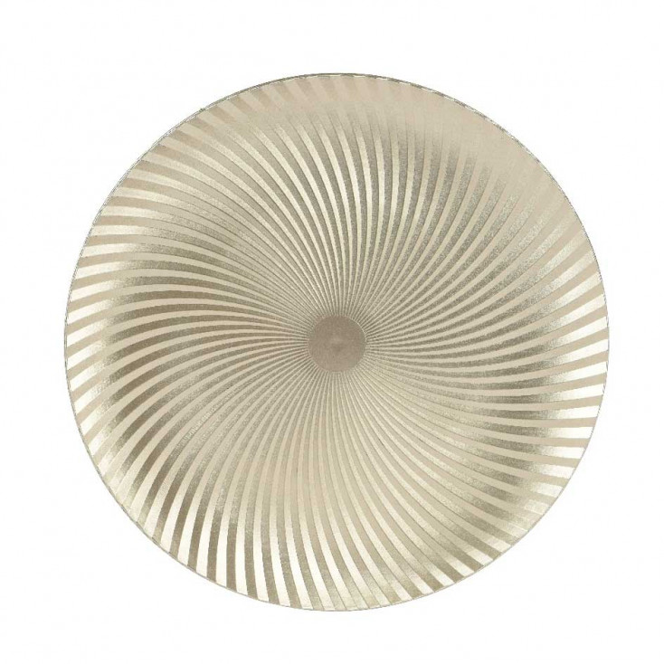 Piatto decorativo rotondo con motivo metallico a spirale