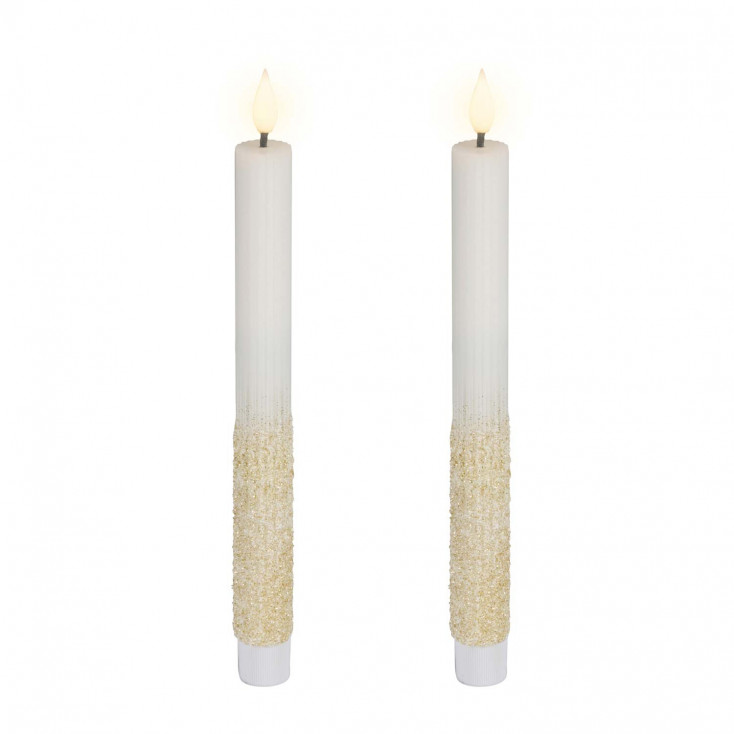 Set 2 candele con effetto fiamma a led