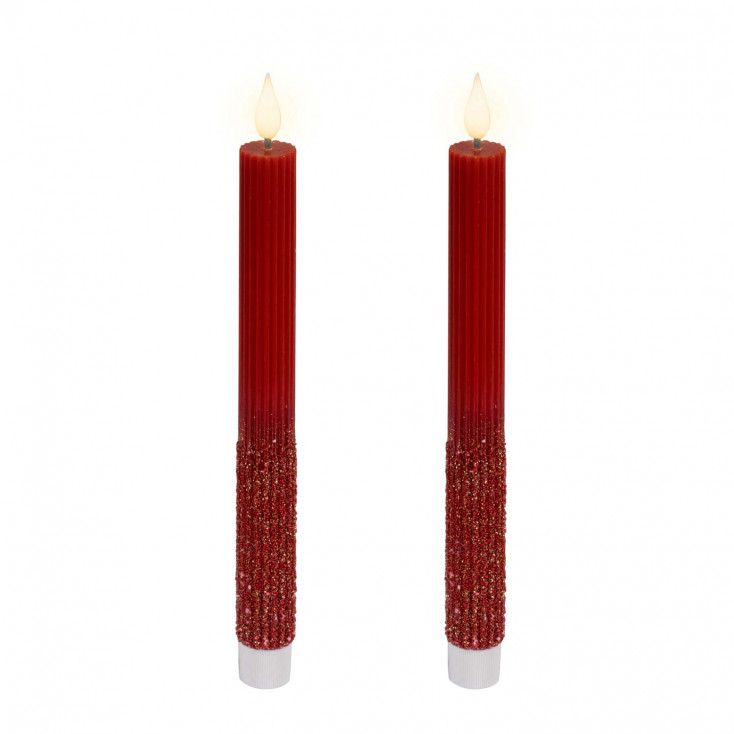Set 2 candele con effetto fiamma a led