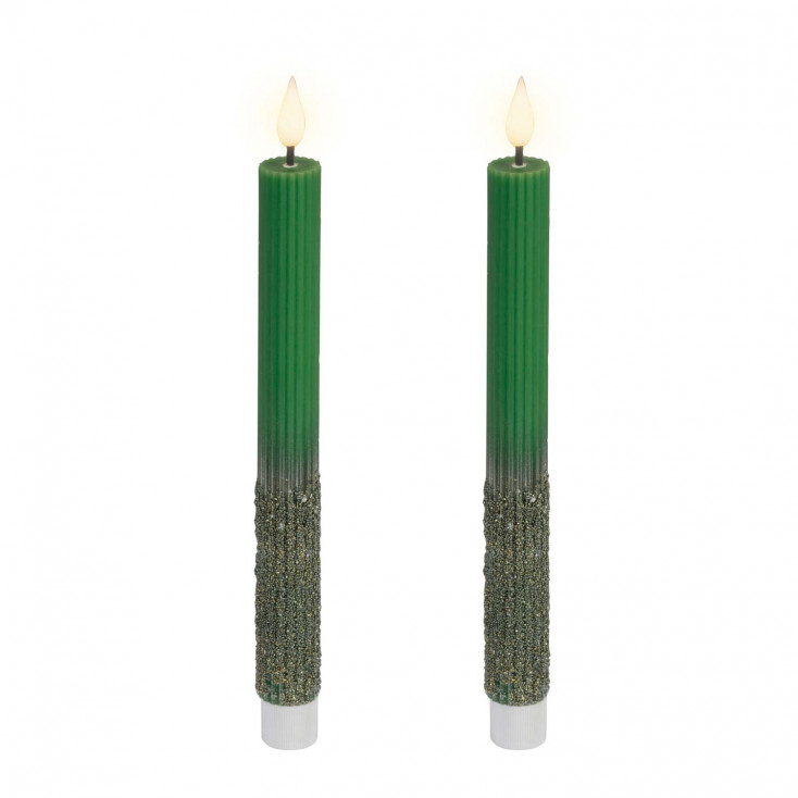 Set 2 candele con effetto fiamma a led