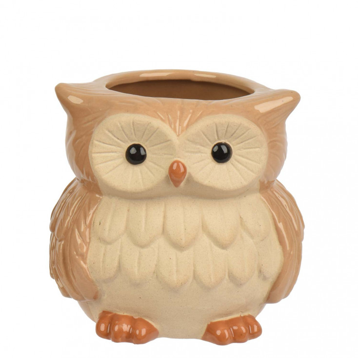 Vasetto in ceramica con gufo