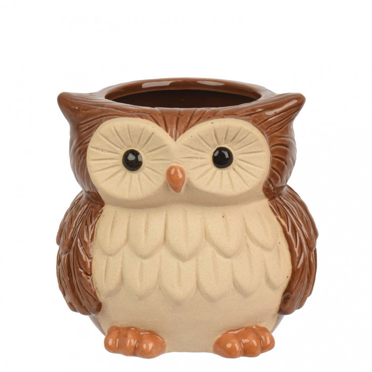 Vasetto in ceramica con gufo