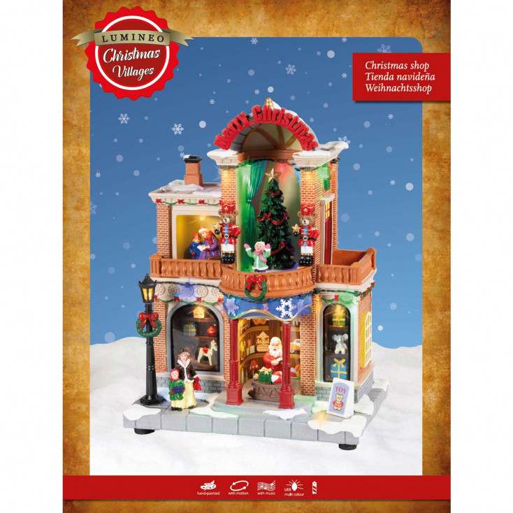 Villaggio di babbo natale in poliresina con led