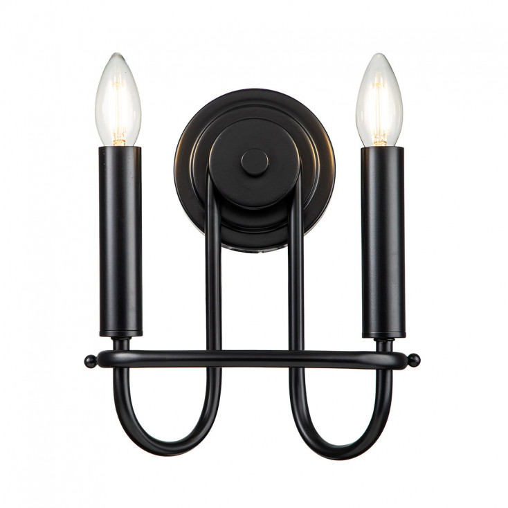 Applique da parete in acciaio in stile moderno con 2 lampadine