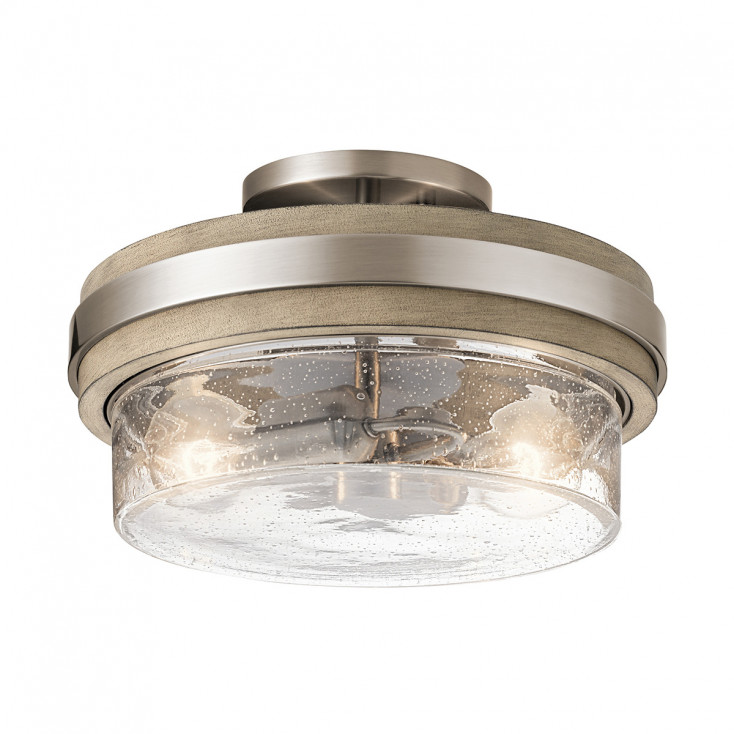 Lampada a soffitto con diffusore rotondo a 2 luci in vetro dal design moderno