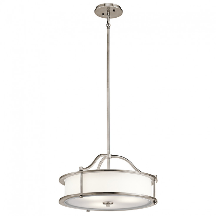 Lampada a sospensione in acciaio diffusore in vetro a 3 luci dal design moderno