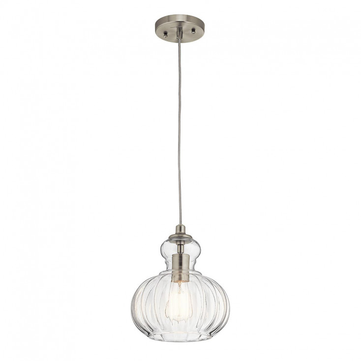 Lampada a sospensione moderna con struttura in acciaio con diffusore in vetro