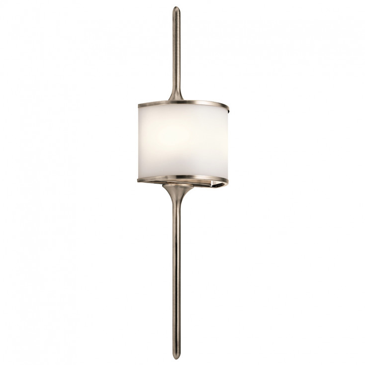 Lampada da parete grande in acciaio per bagno con diffusore in vetro a LED G9