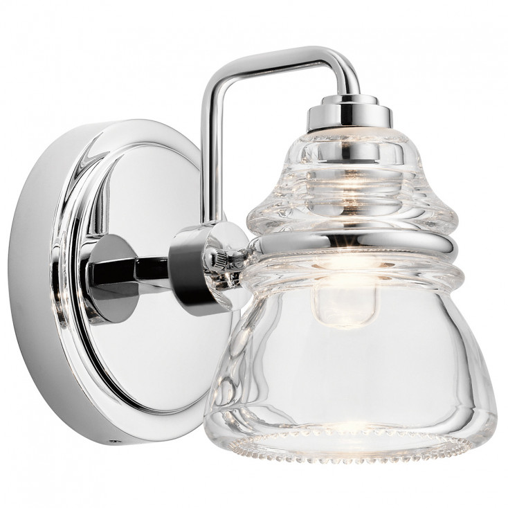 Lampada da parete in acciaio lucido moderna con luce a LED G9 diffusore in vetro