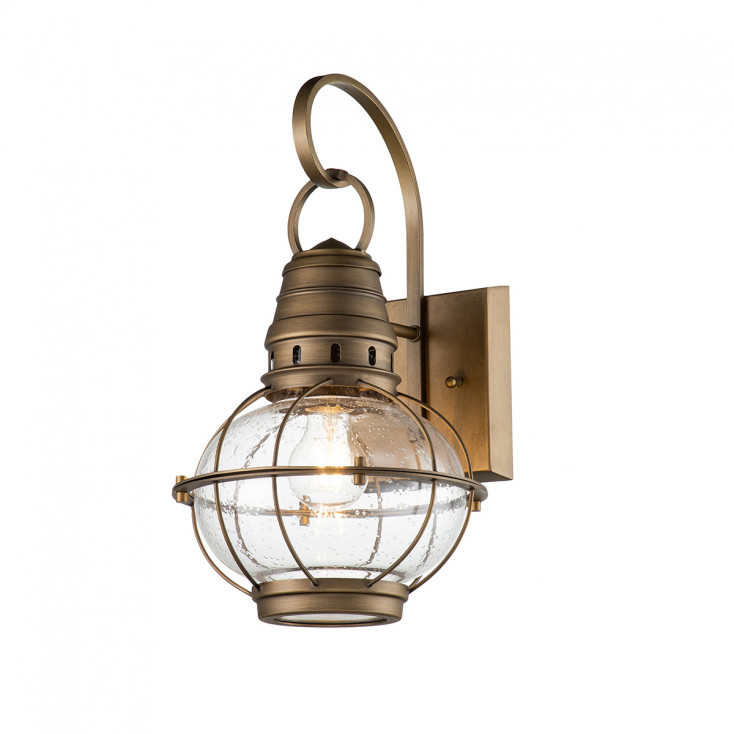 Lanterna da parete 1 Luce media in alluminio e vetro dal design rustico