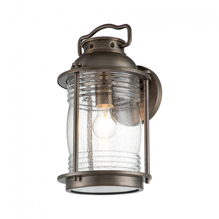 Lanterna da parete a 1 luce struttura grande in alluminio e diffusore in vetro