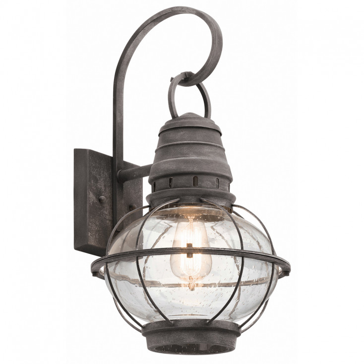 Lanterna da parete grande da esterni a 1 luce dal design industrial