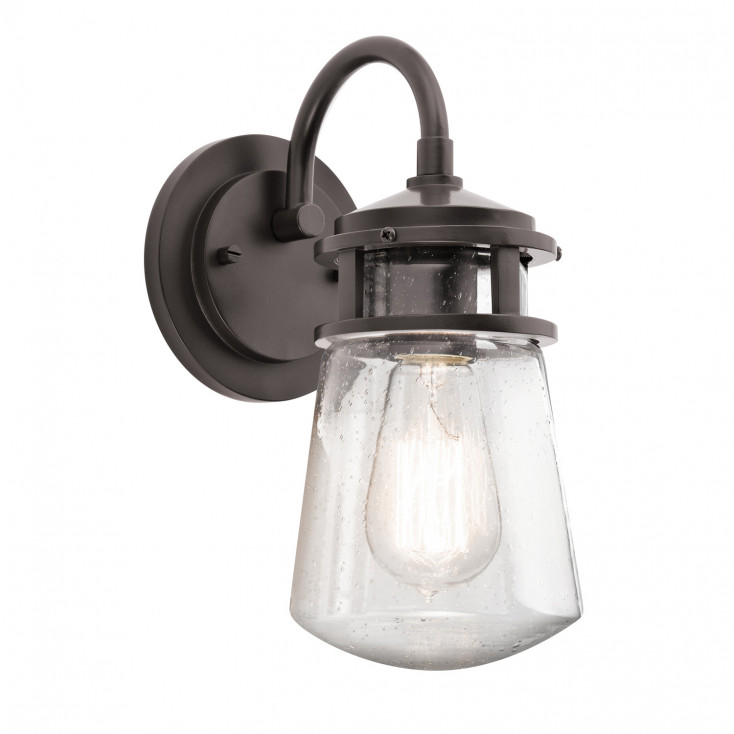 Lanterna da parete piccola a 1 luce da esterno in alluminio spazzolato