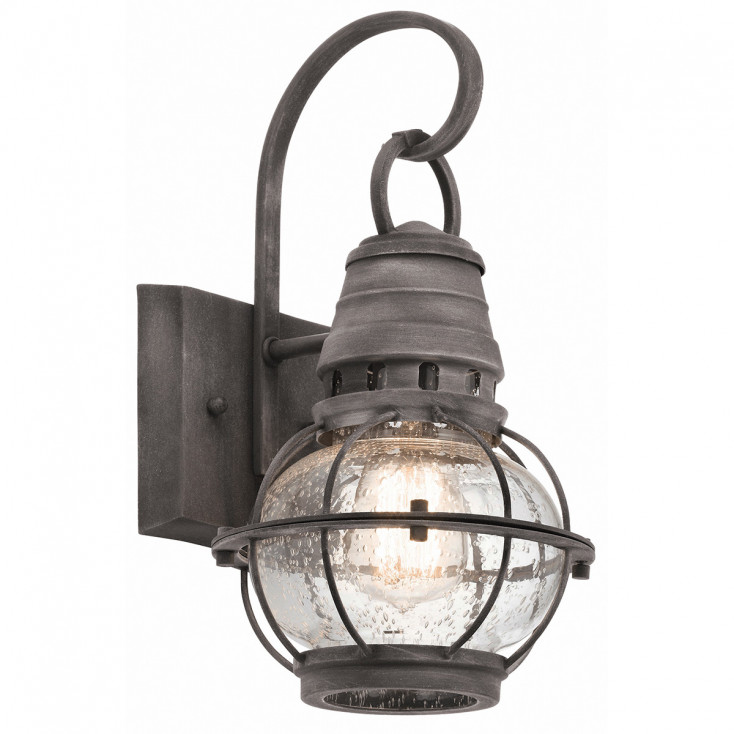 Lanterna da parete piccola da esterni a 1 luce dal design industrial