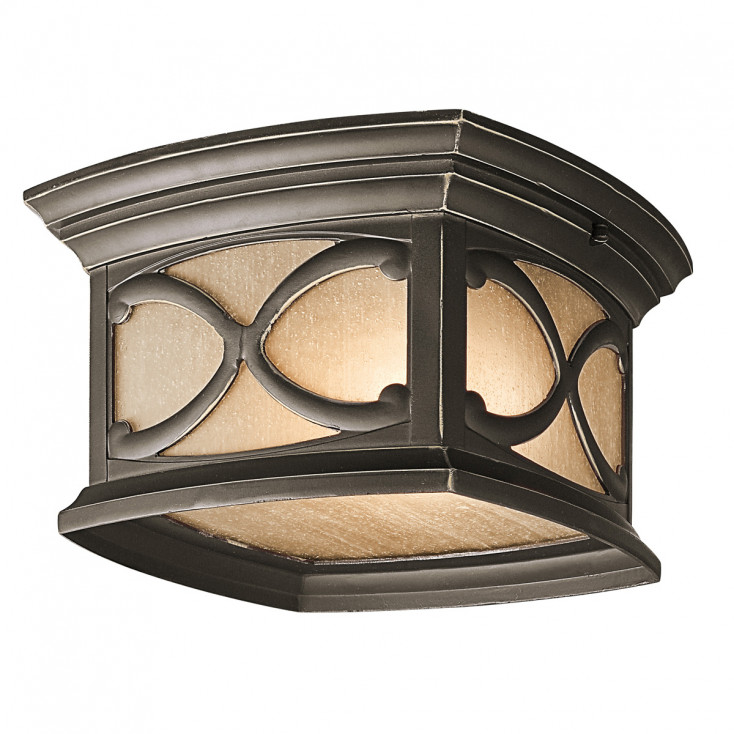 Lanterna da soffitto per esterni con diffusore in vetro a 2 luci
