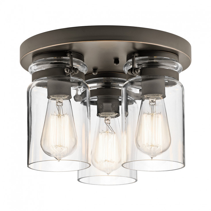Plafoniera da soffitto in acciaio dal design industrial con 6 diffusori in vetro