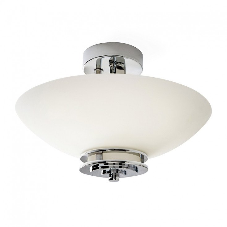 Plafoniera da soffitto in acciaio rotonda moderna diffusore in vetro a 3 luci