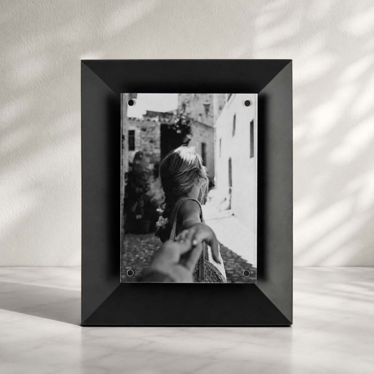 Portafoto rettangolare grande in acciaio verniciato dal design moderno