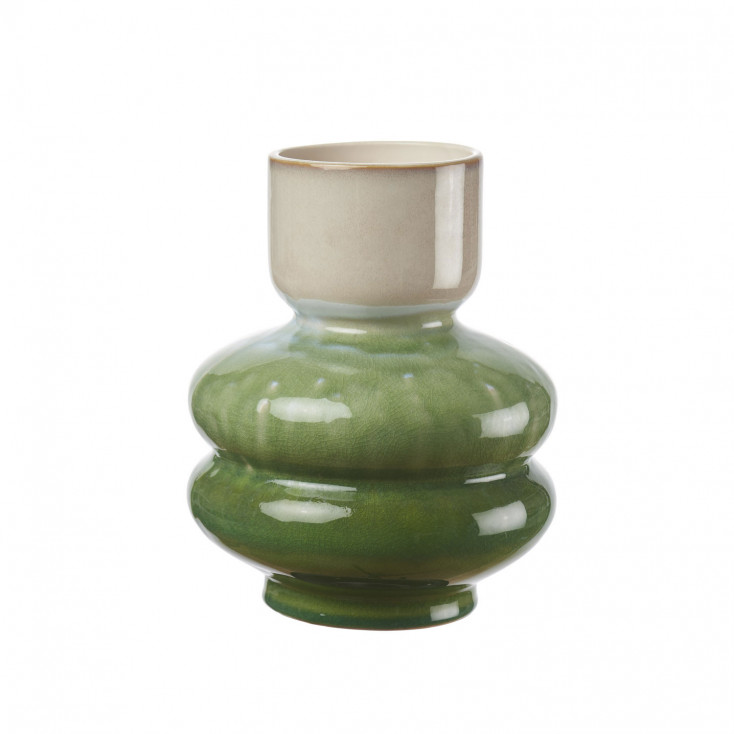 Vaso alto in ceramica decorato a mano