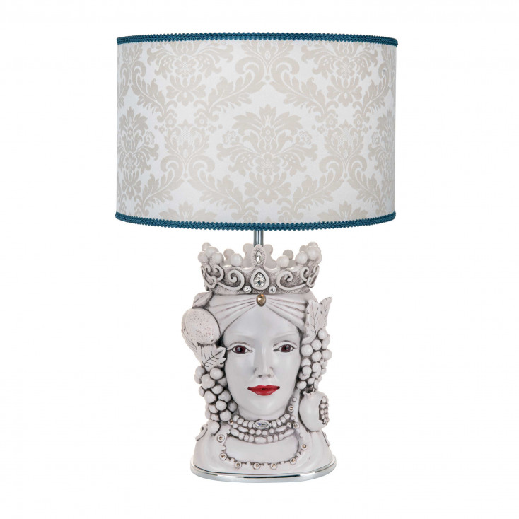 Lampada da tavolo in stile moderno con testa di moro femminile