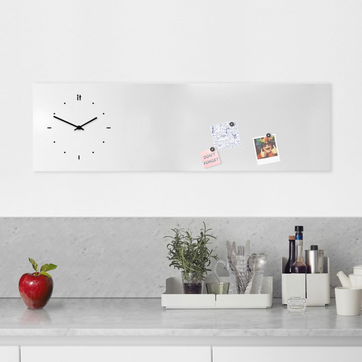 Orologio da parete orizzontale lavagna magnetica e accessori per foto