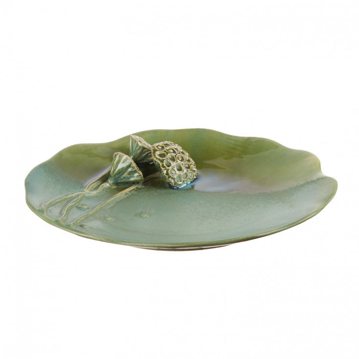 Centrotavola in ceramica dal design moderno con foglie