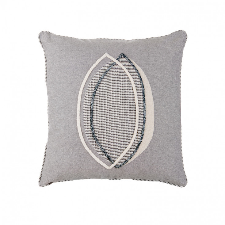 Cuscino quadrato in cotone con ricami a tema astratto 45x45