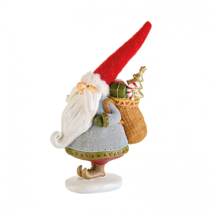 Decorazione natalizia babbo natale con sacco di regali
