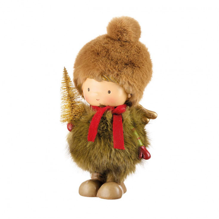 Decorazione natalizia bambino con albero di natale