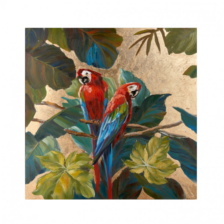 Quadro moderno figurativo acrilico su tela con applicazione foglia oro 100x100