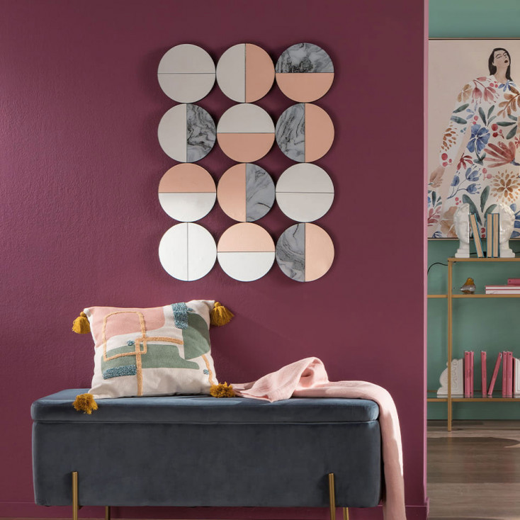 Specchiera da parete in stile moderno con struttura in legno