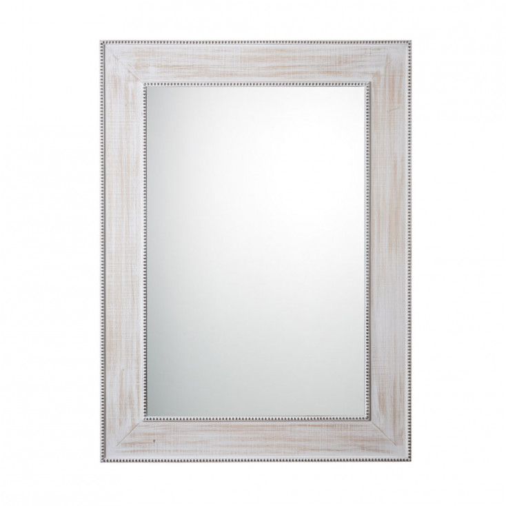 Specchio da parete rettangolare con cornice in legno