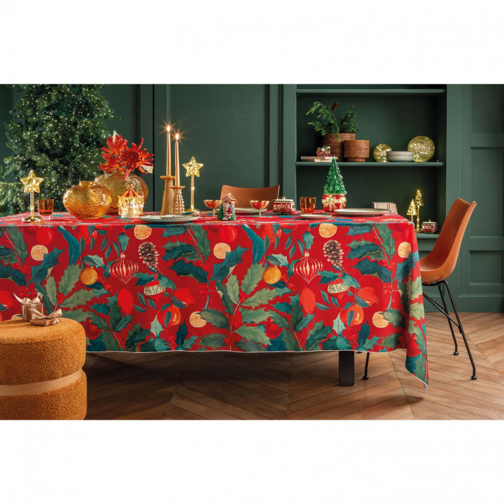 Tovaglia antimacchia a tema natalizio 155x320