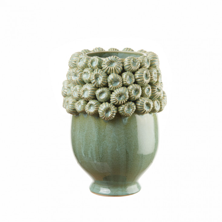 Vaso alto in ceramica dal design moderno con decori fatti a mano