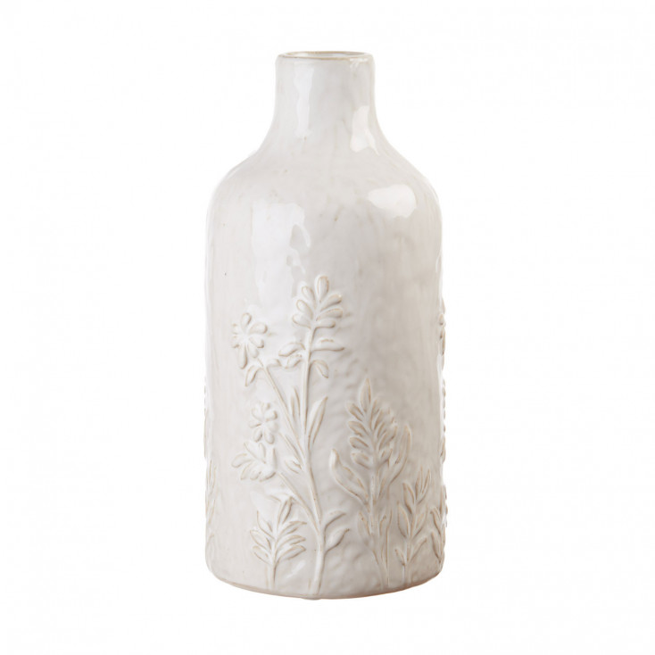 Vaso alto in ceramica decorata a mano
