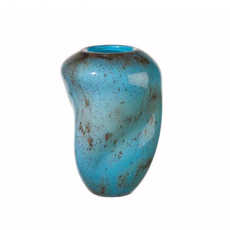 Vaso alto in vetro dal design moderno decorato a mano