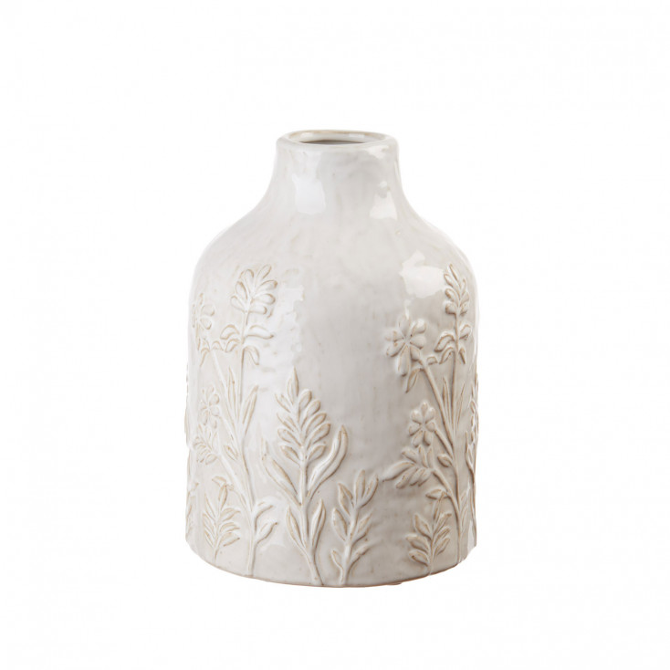 Vaso basso in ceramica decorata a mano