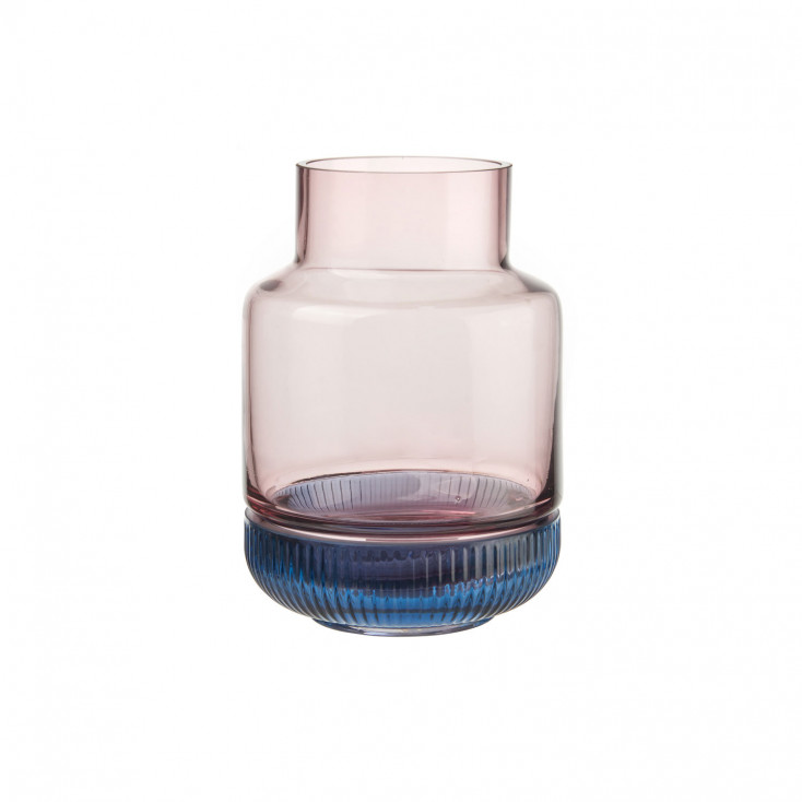 Vaso con base bassa in vetro dal design moderno