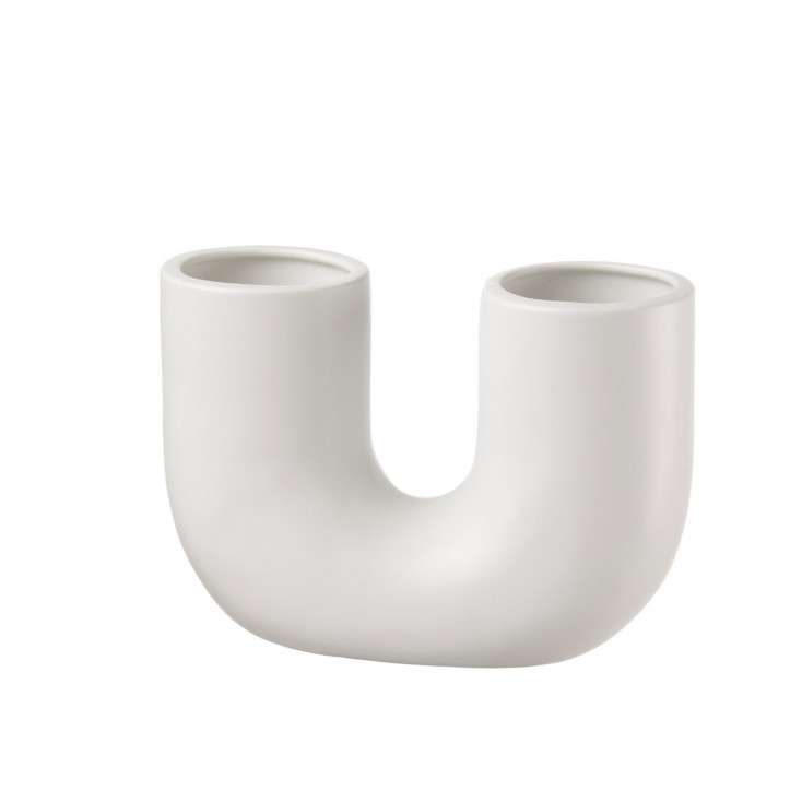 Vaso grande in porcellana a forma di U dal design moderno